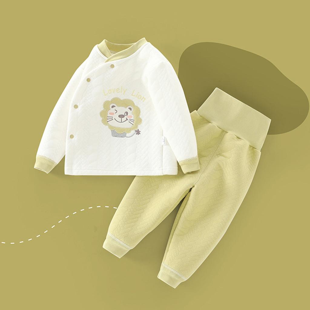 Damen Warmes Bekleidungsset, Baumwollgepolsterte Kinderunterwäsche Zweiteiliges Set