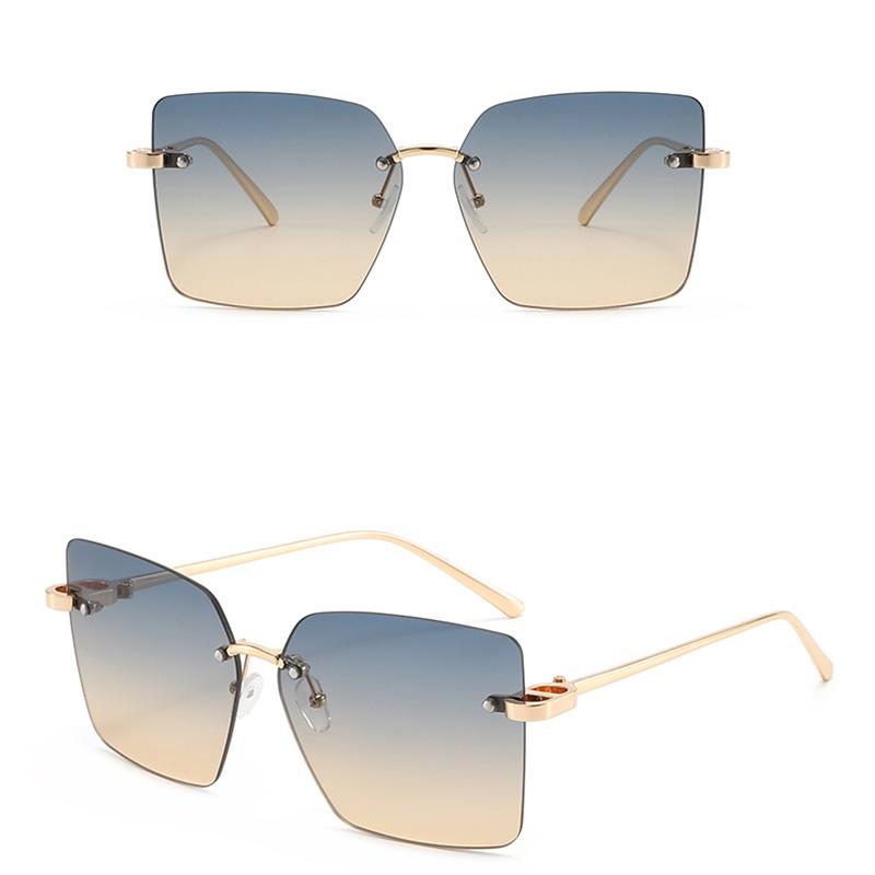 New Arrival Rimless Sunglasses For Women Metal Frame Luxury High Sense Anti Ultraviolet Fashion Cross-border Sun Glasses Outdoor Daily Eyewear