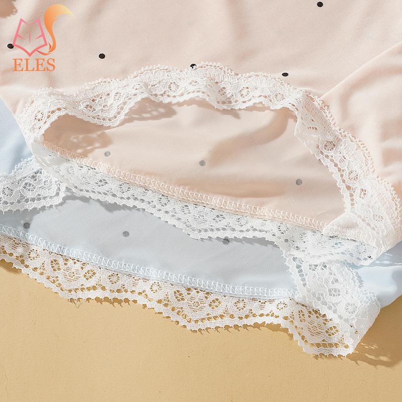 Polka Dot Pure Cotton Panties for Women Retro Cute Lace Trim Pure Cotton Crotchunderwear Soft and Breathable Underpants Hip-hugging Briefs for Women