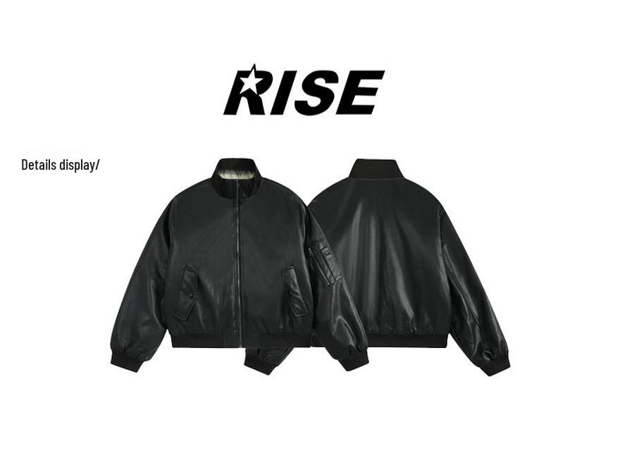 2025 Retro Skórzana Kurtka Pilotka Mountain Eagle - Zimowa Bawełniana Odzież Wierzchnia Męska i Damska