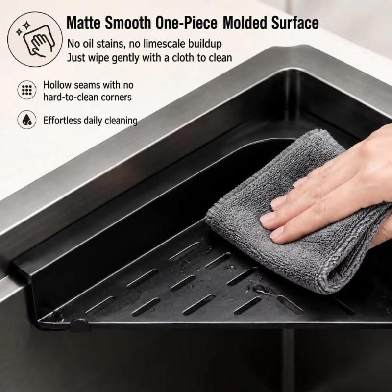 Durable Non-Slip Sink Dish Drying Rack Triangular Large Capacity Sink Sponge Rag Holder Sink Drainer For Kitchen Utensil