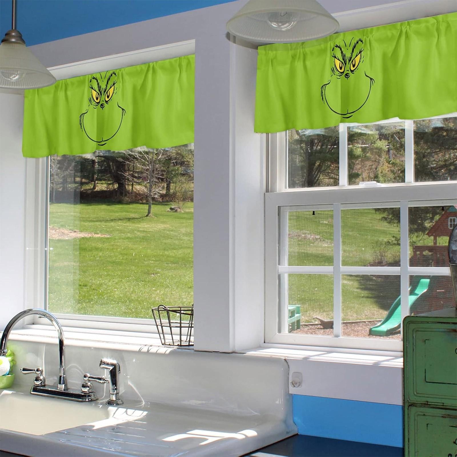 

Забавные рождественские шторы, короткие шторы, кухня, гостиная, шторы для спальни, занавески для головы, полушторы One Size белый