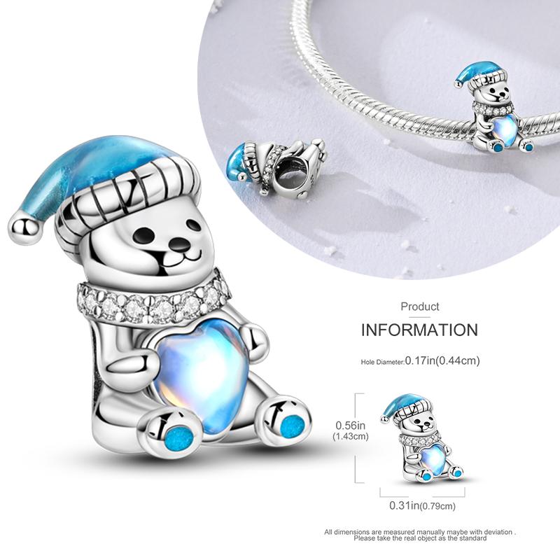 Copper Charms Winter Series Beads Snowman Penguin Pendant Fit Women Original Bracelet Christmas Diy Jewelry Dangle