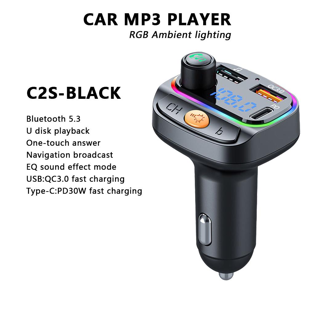 FM12B 1,44-дюймовый ЖК-дисплей Bluetooth Автомобильный MP3-плеер Handsfree Беспроводной FM-передатчик Радиоадаптер USB Автомобильное зарядное устройство Пульт дистанционного управления