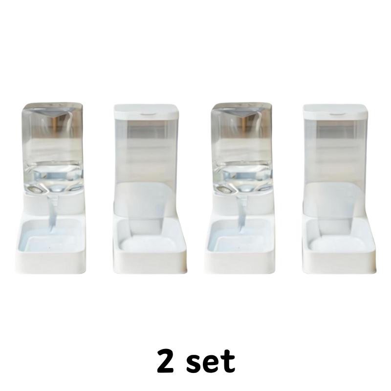 Automatic Large Capacity Gravity Pet Food Feeder Water Dispenser Set Transparent Storage Tank Cat Dog Food Water Dispenser Combo