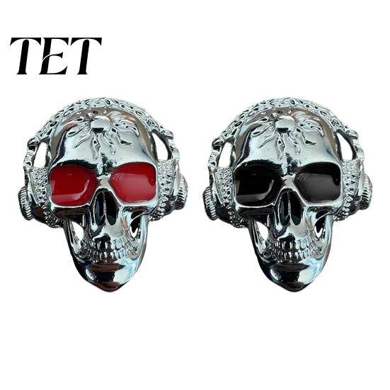 Dark Aesthetic Car Decor Skull Vent Clips, Metal Head Air Halloween Auto Decoration Freshener Charm, Interior Accessory for Men Women