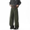 American retro scimitar casual pants men's spring and autumn trend three-dimensional cutting overalls loose deconstruction wide-leg pants