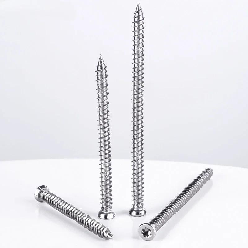 20PCS 410 Stainless Steel Plum Blossom Groove Small Head Cement Nail Door and Window Installation Self Tapping Nail