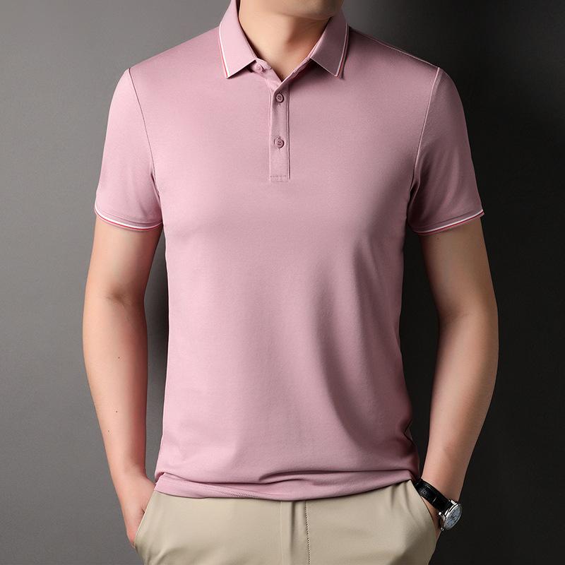 Men'S T-Shirt Casual Lapel Age-Reducing Polo Shirt Short-Sleeved Medium Clothes