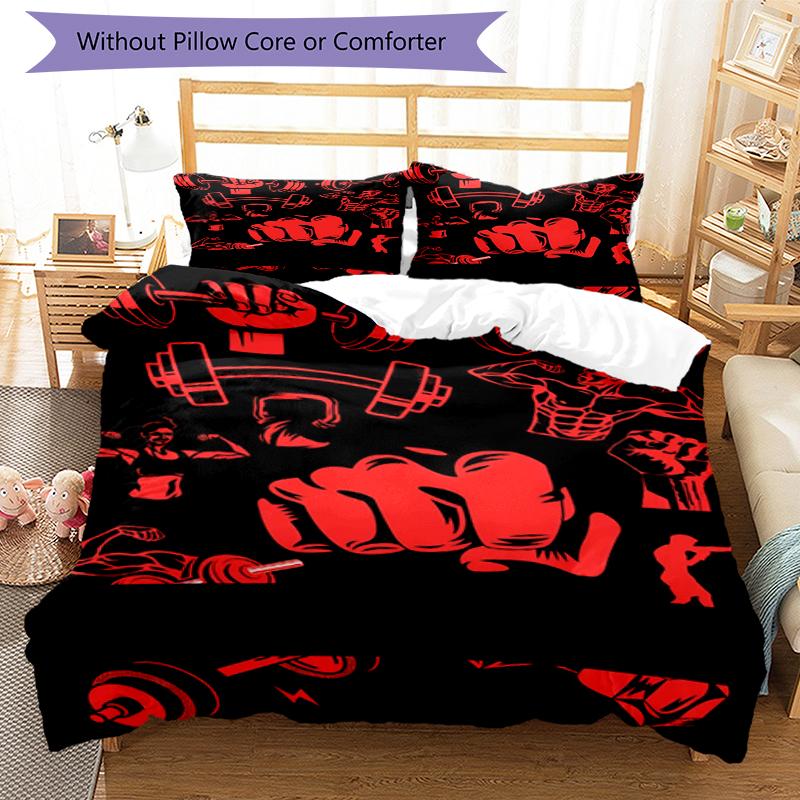 3pcs boxing Bedding Set Duvet Cover Closure Includes 1 Duvet Cover & 2 Pillowcases, Soft and Comfortable for All Seasons.