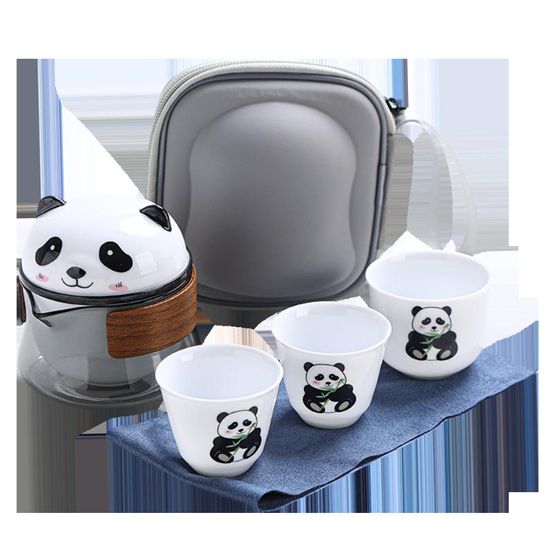 Panda Kung Fu Kuaike Tea Set Company Staff Business Meeting High-End Business Travel Kung Fu Tea Set Company Gifts