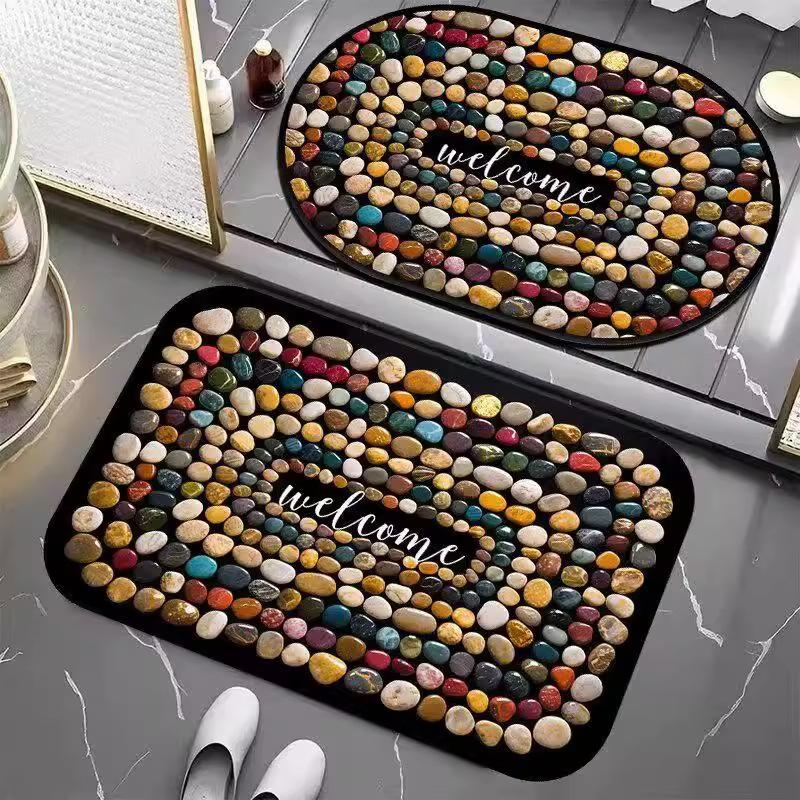 Pebble Bathroom Mat Absorbent Mat Dirt Resistant and Easy To Maintain Non Slip Mat