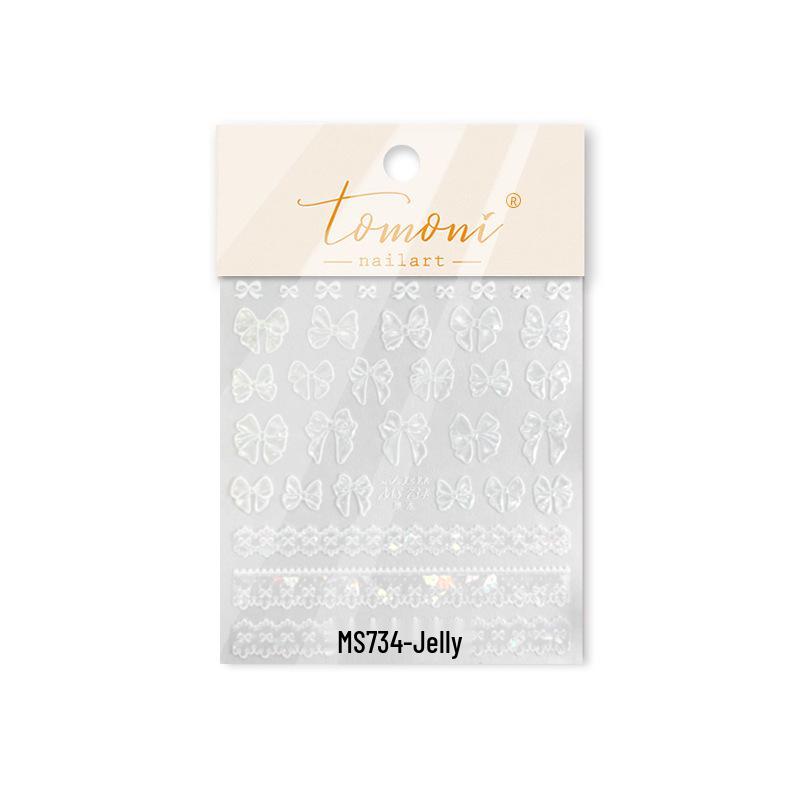 

Тomoni Желейные наклейки для ногтей: Эксклюзивная коллаборация, горячо продаваемые дизайны бантов для ногтей и телефонов.