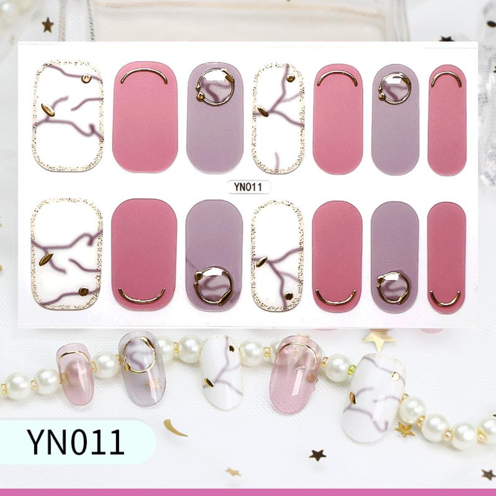 Whitening Three-dimensional Nail Sticker Full Sticker Waterproof Nail Patch Advanced Sense Simple Wind Nail Polish Glue