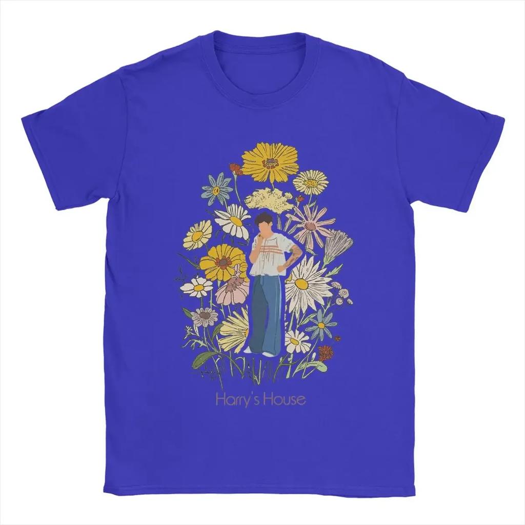 Kurzarm Kleidung Sommer Herren Reine Baumwolle Vintage T-Shirt O-Ausschnitt T-Shirt Harrys Stil Frucht Mann Mit Blumen T-Shirt