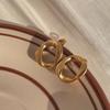 Minimalist Nice Twist Ring Earrings Wind Stud Earrings Gold Plated Stainless Steel Earrings Do Not Fade