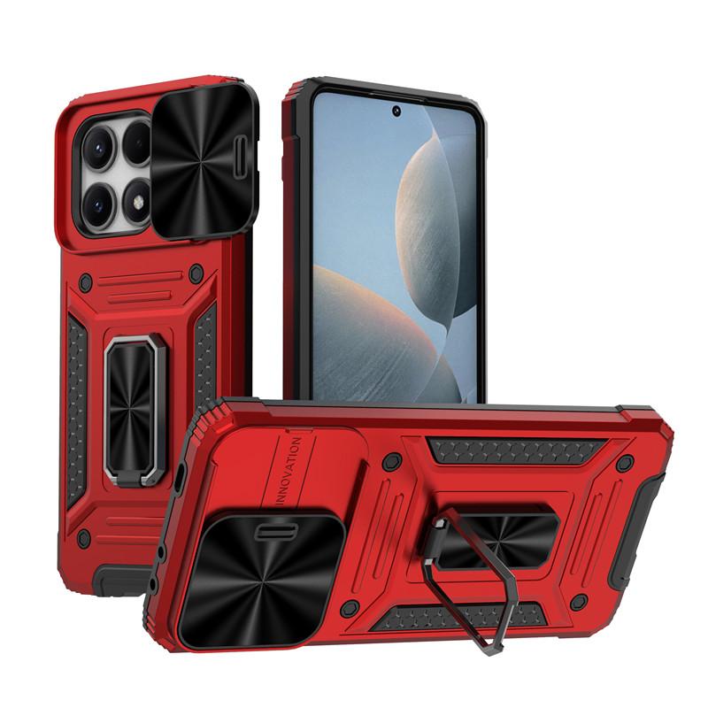 For Xiaomi Poco X6 Pro Case Poco X6 Pro 5G Cover Ring Bracket Slide Camera Protector Bumper Phone Cases For Xiaomi Poco X6 Funda