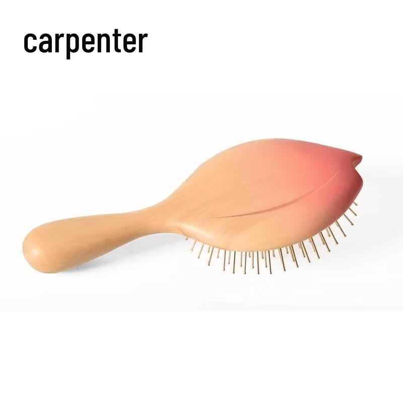 Tan Mujiang Cherry Blossom Cushion Massage Comb