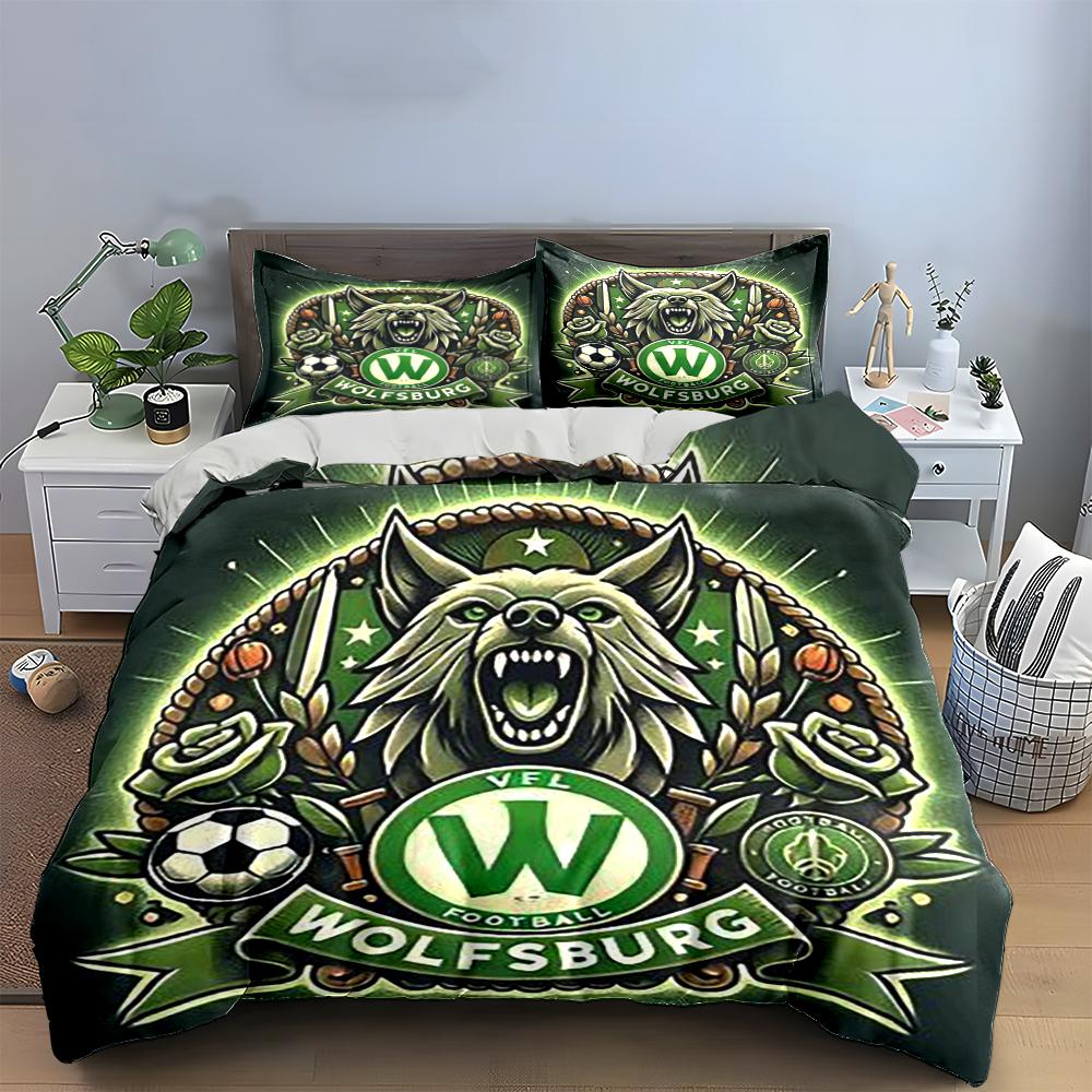 VFL Wolfsburg Football Bedding Set Bedding Duvet Cover Set Duvet Cover Pillowcases Home Decor (1 * Duvet Cover 2 * Pillowcases, without duvet insert)