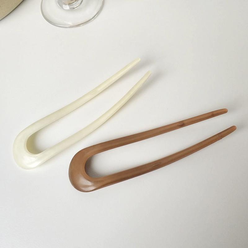 1Pc U-shaped Minimalist Hairpin Fashion Hair Sticks Women's Plastic Women Headwear Accessories