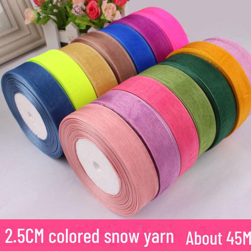 2,5 cm breites, transparentes Satinband aus Schneegarn für Bastelarbeiten und Haarschmuck