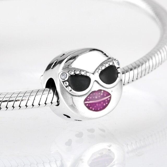 Voguish Stylish Sterling Color Dramatic White Enamel Heart Golden Beads Fit Original Charm Wrist Bracelet Jewelry MakingFashion Charm