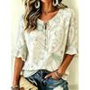 Women's Sunflower & Paisley Print Tie Front Blouse, Casual Loose Top for Spring Summer Daily Wear