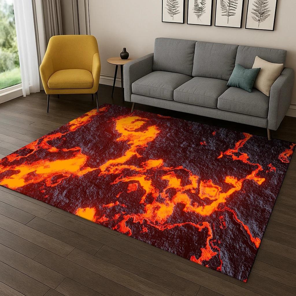 Volcano Magma Rock Carpet Rug for Bedroom Living Room Sofa Doormat Kitchen Home Decor Rugs for Bedroom Carpets for Living Room