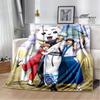 GINTAMA Cartoon Printed Blankets Picnic Blanket Warm Flannel Blankets Home Bed Linings Blankets for Beds Birthday Gift