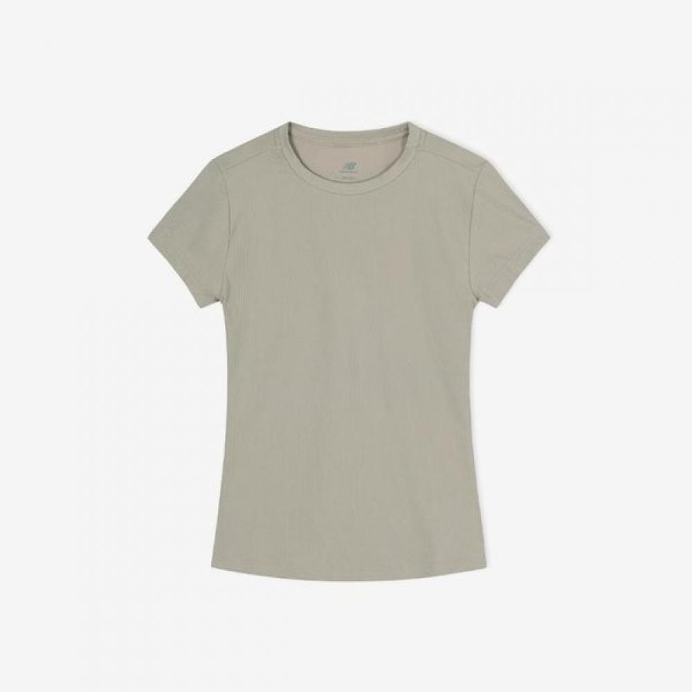 

NeW Balance W Ribbed Short Sleeve Tee B1 Nbnef3v812 NBNEF3V812 37 S