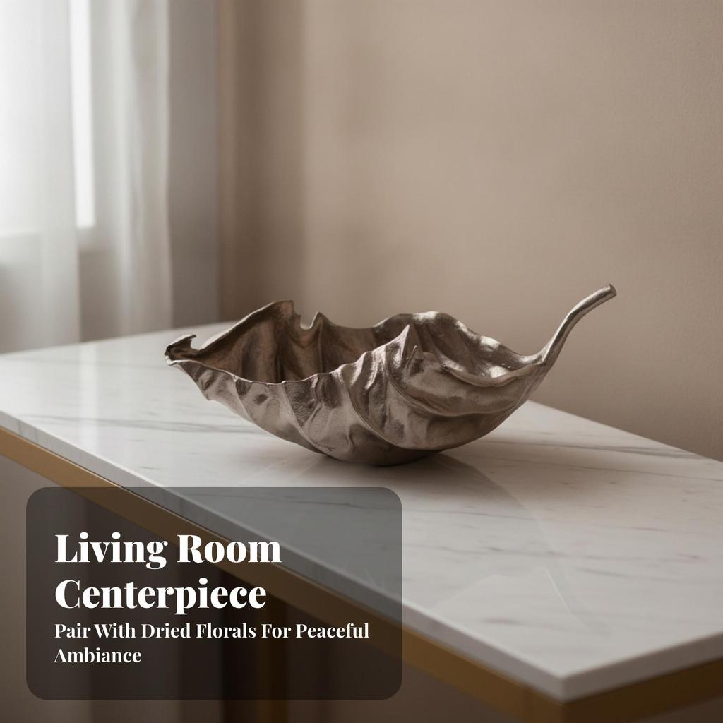 Decorative Tray with Leaf Shape Aluminum Shaped Long-Lasting