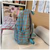 Simple Plaid Nylon Backpack Retro Large Capacity Casual Backpack with Multiple Pockets Suitable for Daily and Student Use