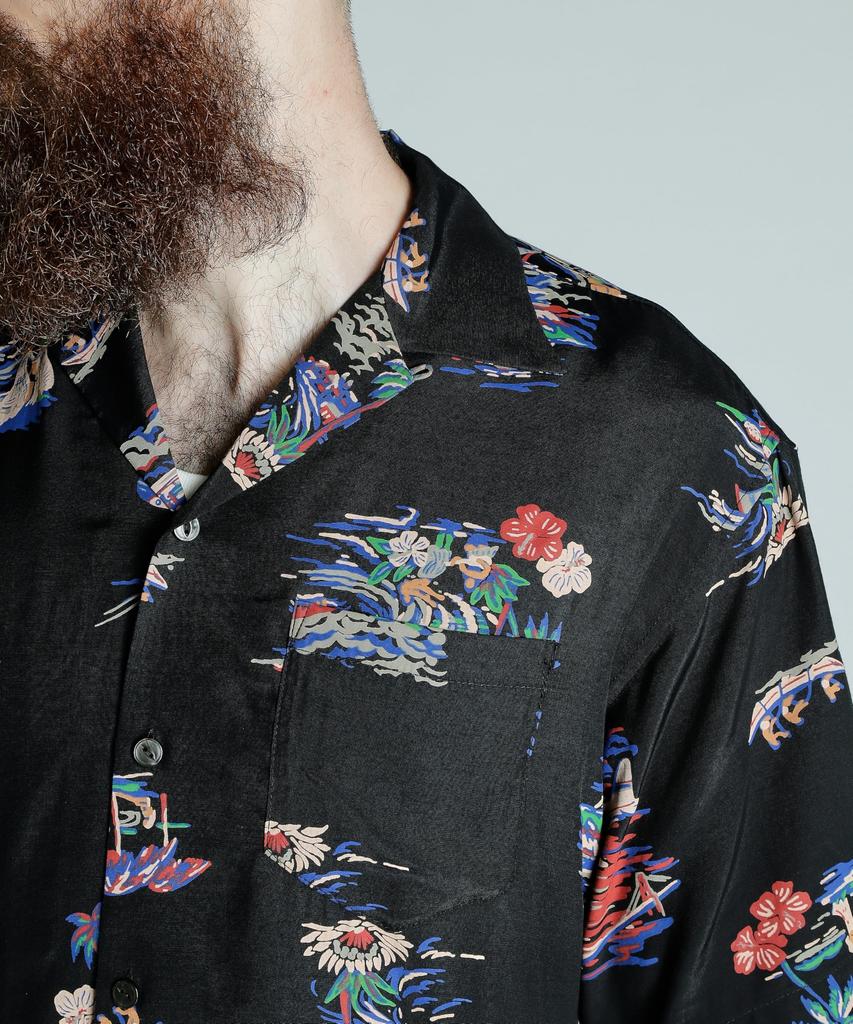 Schott x PJ x Pineapple Juice RAYON SHIRT ALOHALAND Men's XL 010 Black 782-5123016