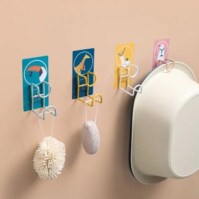 Wall Hanger Hook Waterproof Storage Holder Cartoon Strong Suction Self Adhesive Hook Heavy Load Rack Cup Sucker for Kitchen Bath