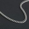 2mm Cuban Chain Necklace For Men Women Vintage Silver Plated Stainless Steel Curb Link Basic Punk Style Choker Collar