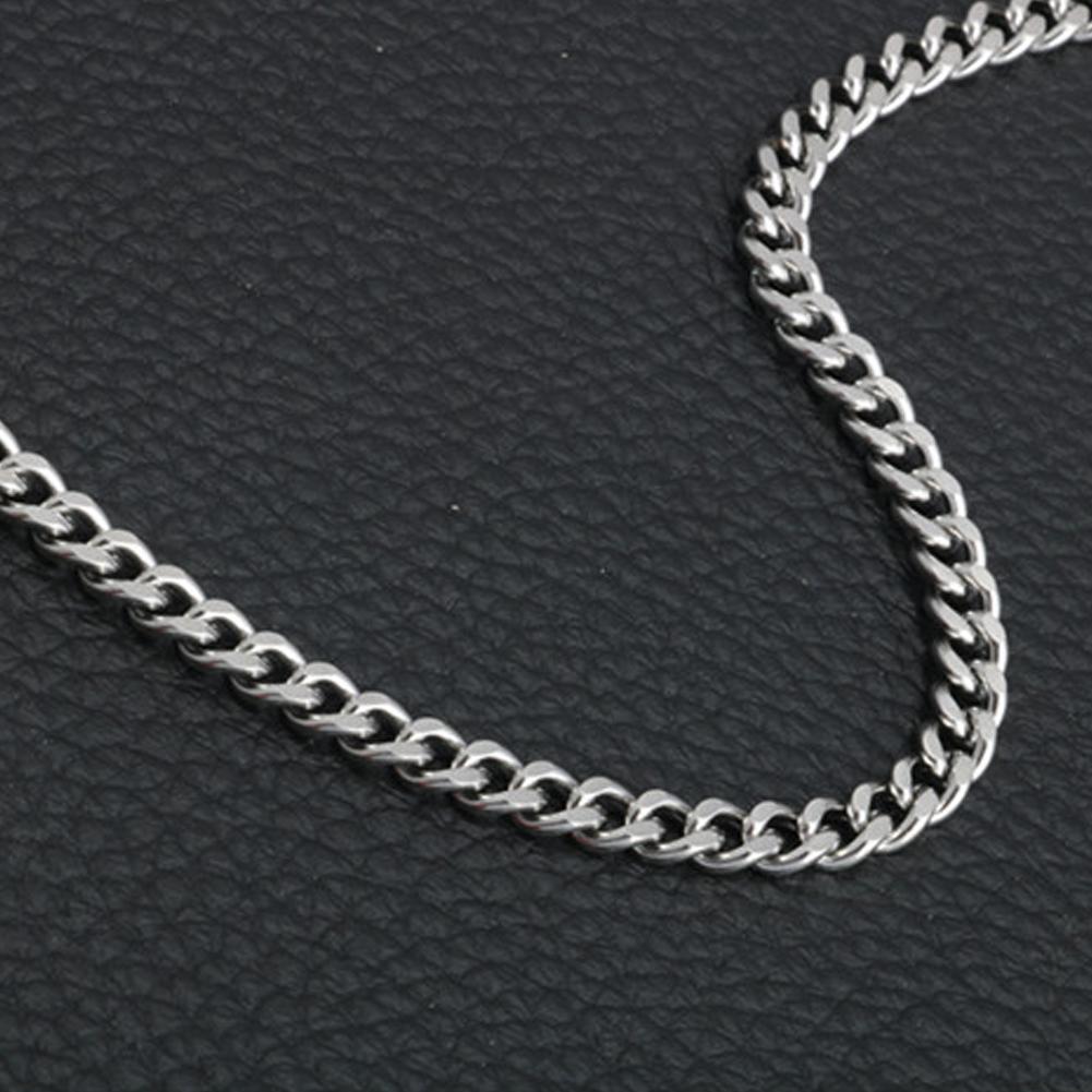2mm Cuban Chain Necklace For Men Women Vintage Silver Plated Stainless Steel Curb Link Basic Punk Style Choker Collar