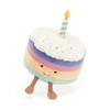 Jellycat Amuseables Rainbow Birthday Cake Plush 6 Inch Dessert Stuffed Animal Birthday Gift Toy, Medium, - -