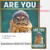 Funny Animals Owl Are You Pooping Poster Bath Decorative Painting Canvas Wall Pictures for Toilet Humorous Kid's Bathroom Decor