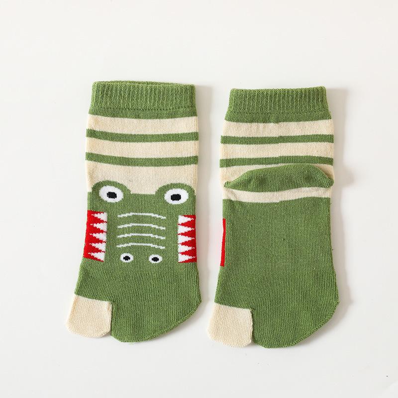 5 Pairs New Style Children Two Toed Tabi Socks for Kids Boys Girls Student Cartoon Animal Pure Cotton Soft Split Thumb Toe Socks