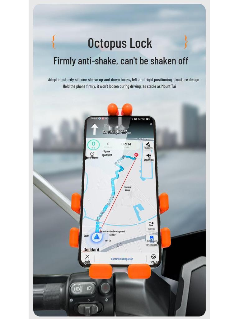 Airbag Anti-Vibration Phone Holder for Bicycle & Motorcycle