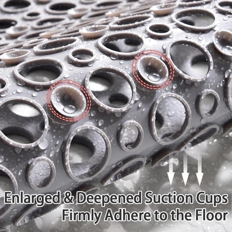 1pc Anti-slip Shower Cabin Mat 43x75cm Diatomite Bath Mat Bathroom Non-Slip Mat with Suction Cup Quick Drain YSFHD02