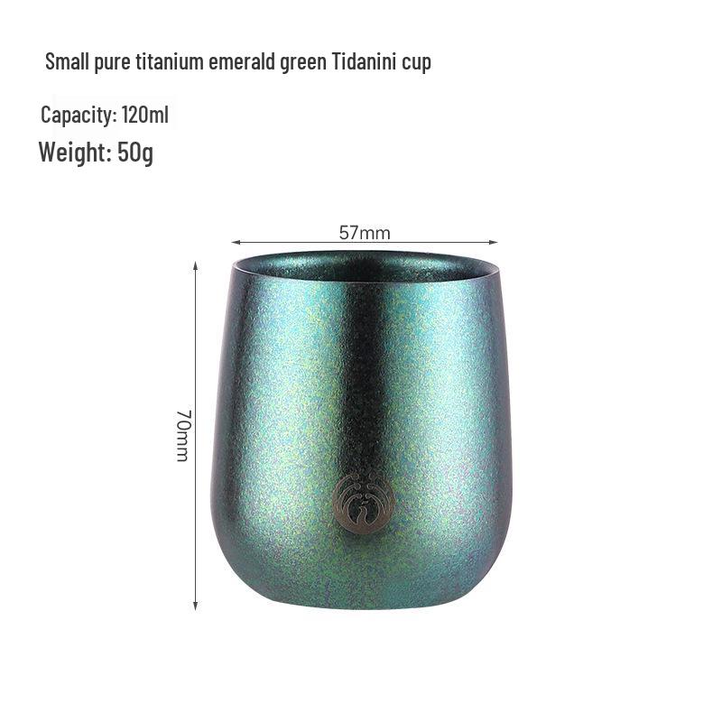 Pure Titanium Double-Layer Coffee Cup: Stylish, Portable, and High-Quality for Home or Outdoor Use.