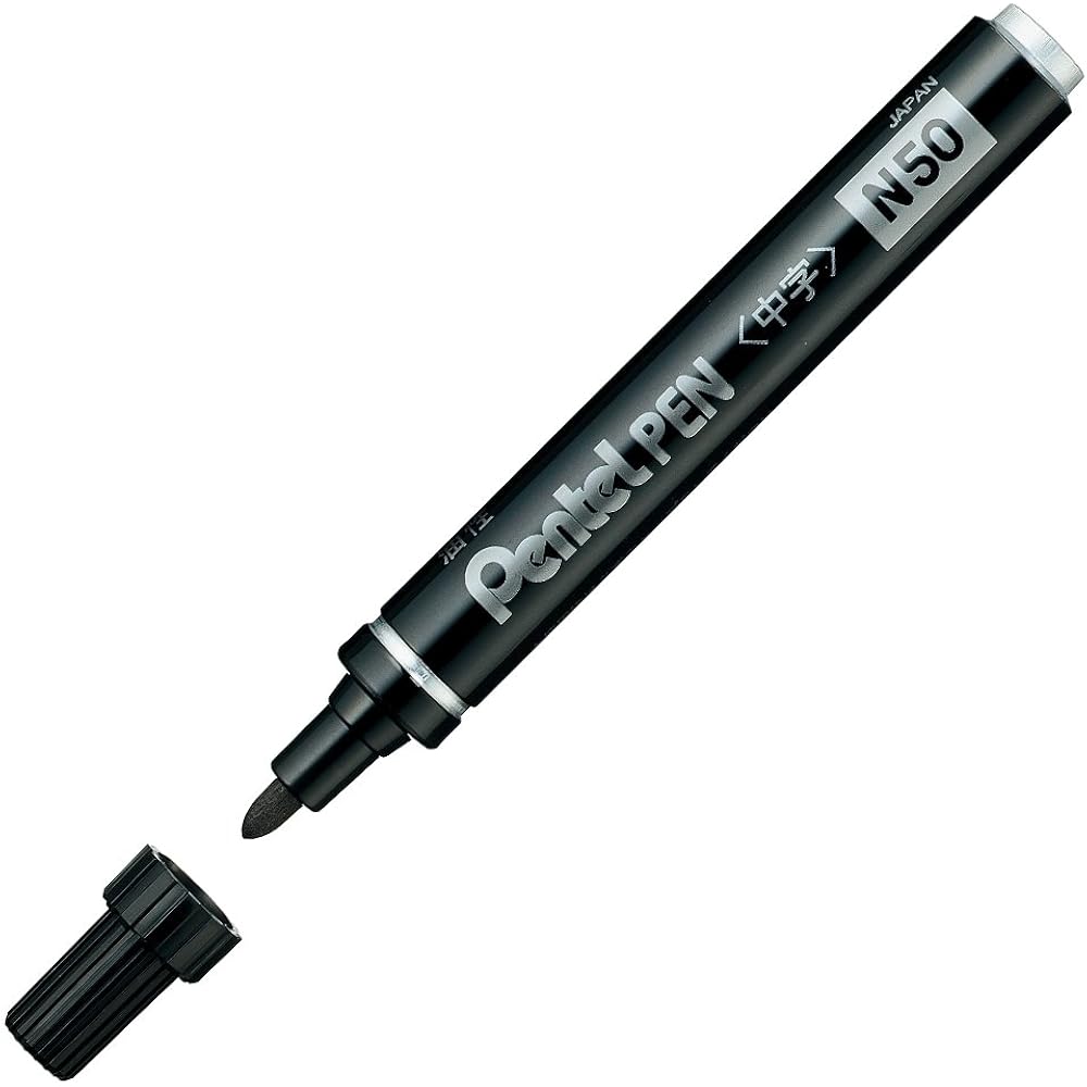 Pentel N50-AD permanent marker, black, 10 sticks