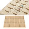Wooden   Jewelry Display Tray Showcase Storage Case For Ear  Bangle Necklace (12 Slots)