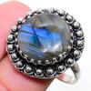 Labradorit Edelstein Handgefertigter 925 Sterling Silber Schmuck Ring Größe 8
