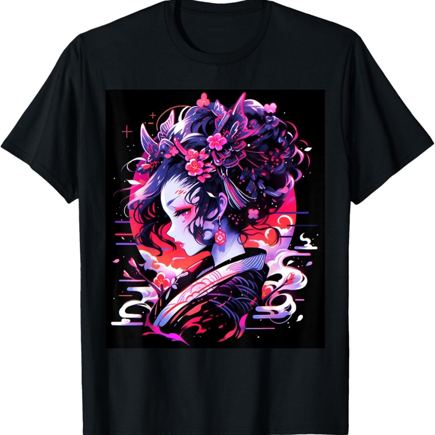 GraphiTeeGeek Geisha s Charm_ Allure of  Culture Design Women s Black T-Shirt S чёрный