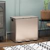 45L Triple Compartment Stainless Steel Bin With Deodoriser Holders Gold Tone