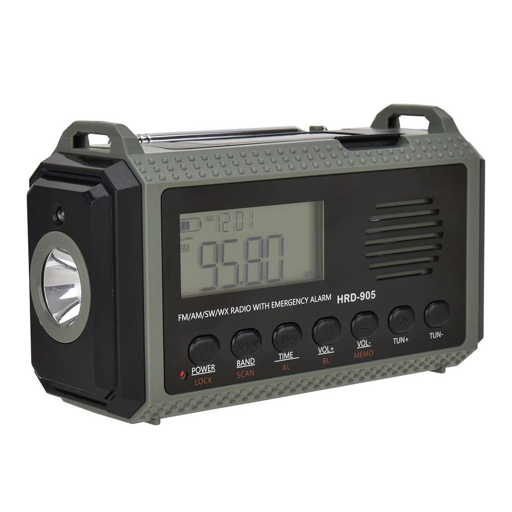 Solar Hand Crank 10000MAh Portable Radio AM FM SW NOAA Weather Radio Outdoor Emergency Charger Camping Equipment Survival Tool