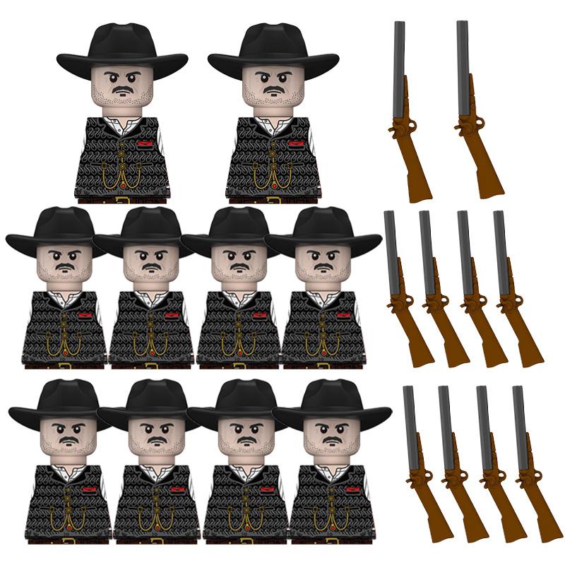 Kids Toys Civil War Volunteer Corps Infantry Soldiers West Cowboy  Weapon Equipment Figures Sets Childrens Birthday Gifts