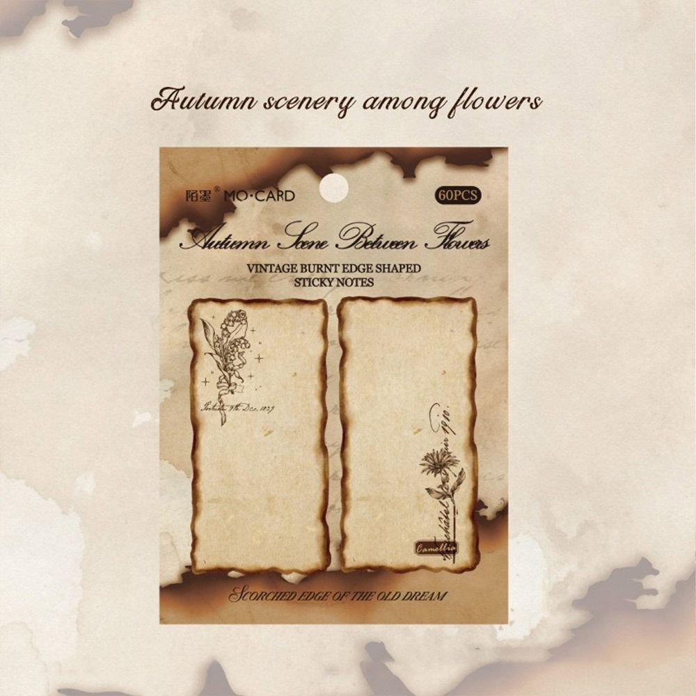 Self-adhesive Sticky Notes Vintage Burnt Series Tearable Note Pad To Do List Notepads  Student